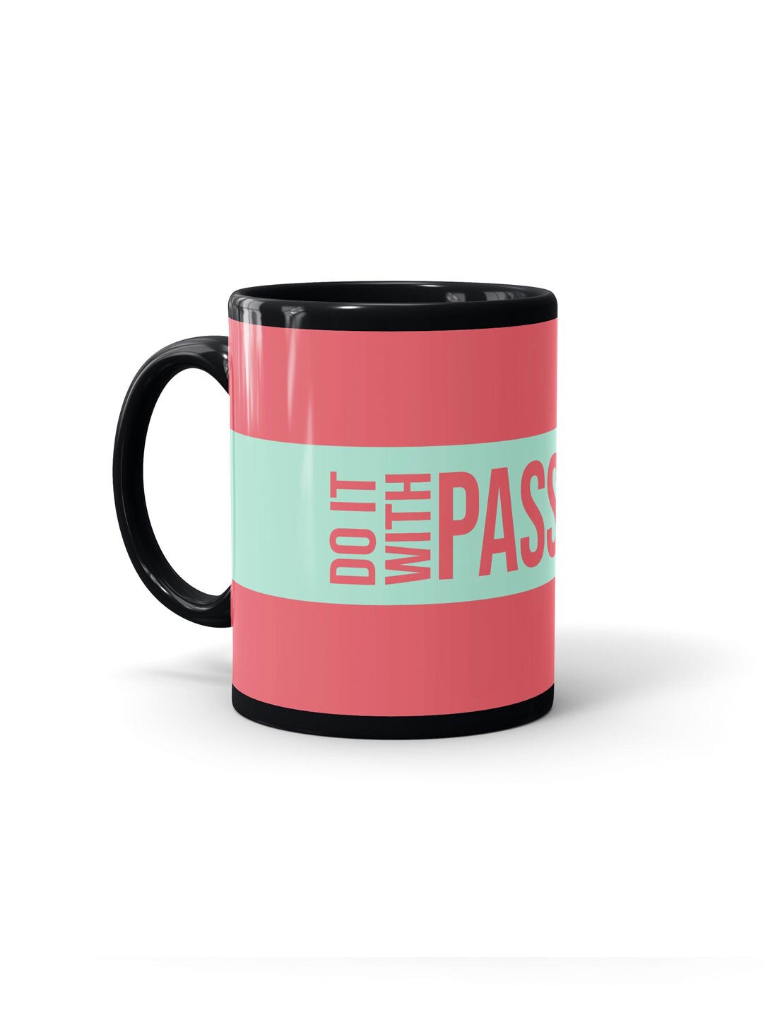 

macmerise Peach-Coloured & Green Printed Ceramic Matte Mug