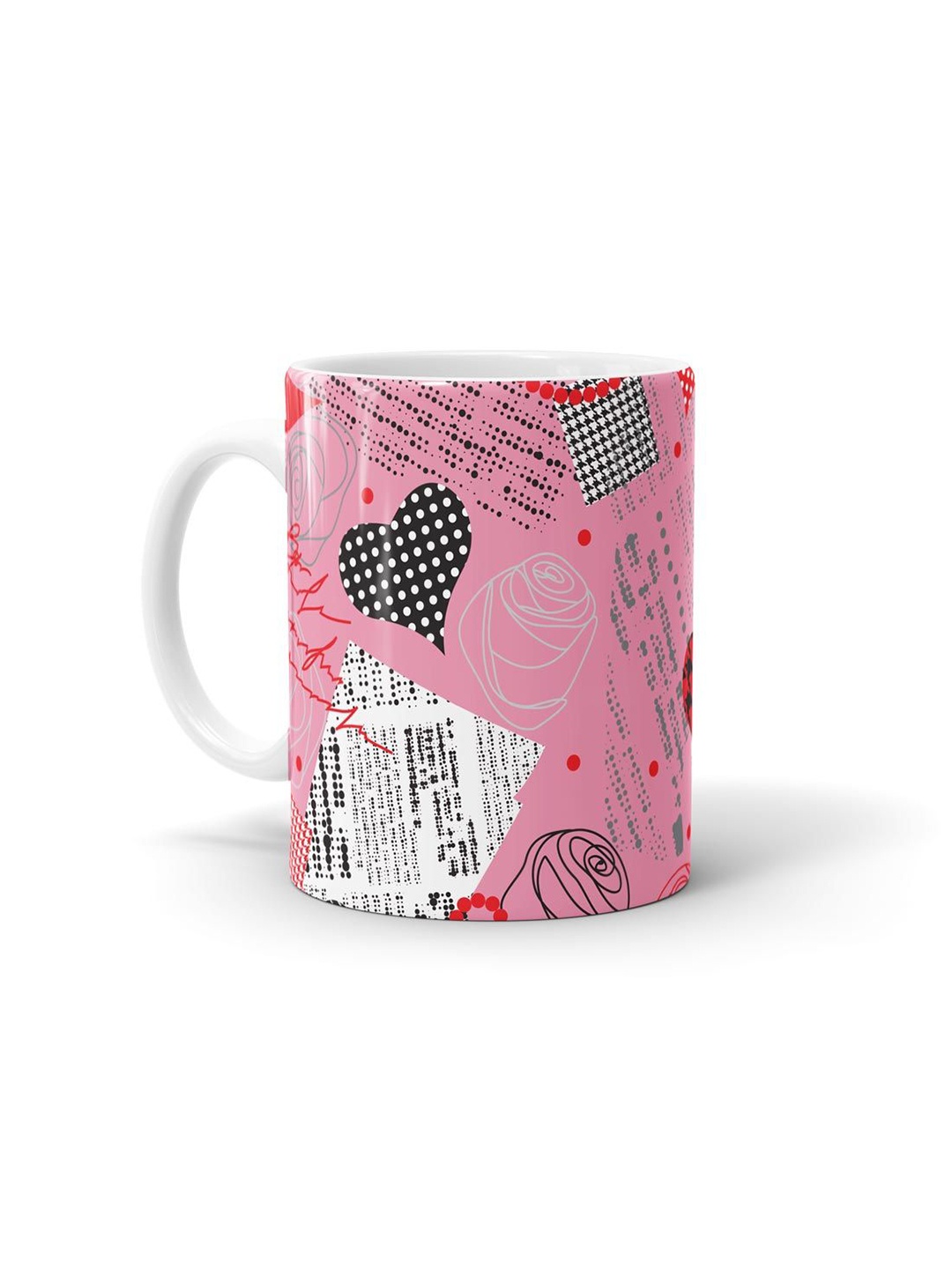 

macmerise White & Pink Printed Ceramic Matte Mug
