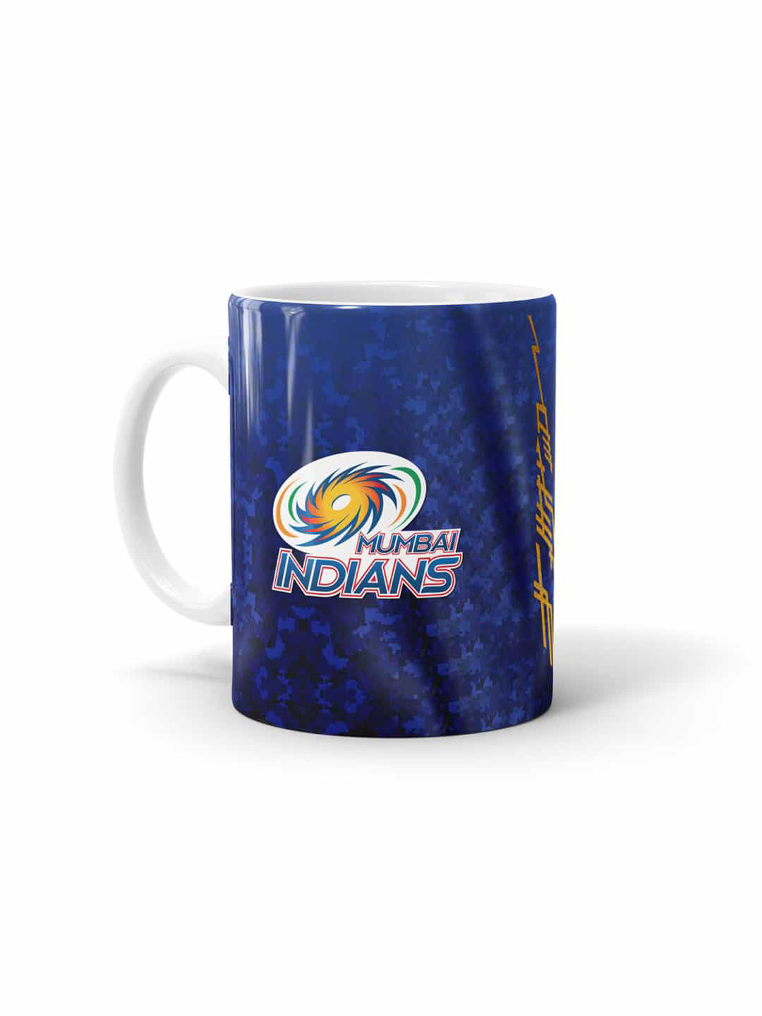 

macmerise White & Blue Printed Dishwasher & Microwave safe Ceramic Matte Mug 330ml