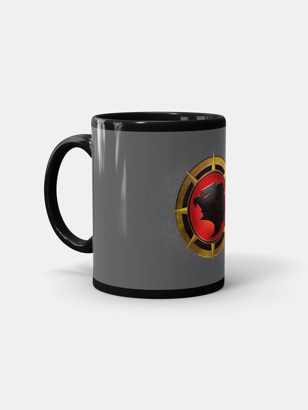 

macmerise Black & Grey Printed Dishwasher & Microwave safe Ceramic Matte Mug 330ml