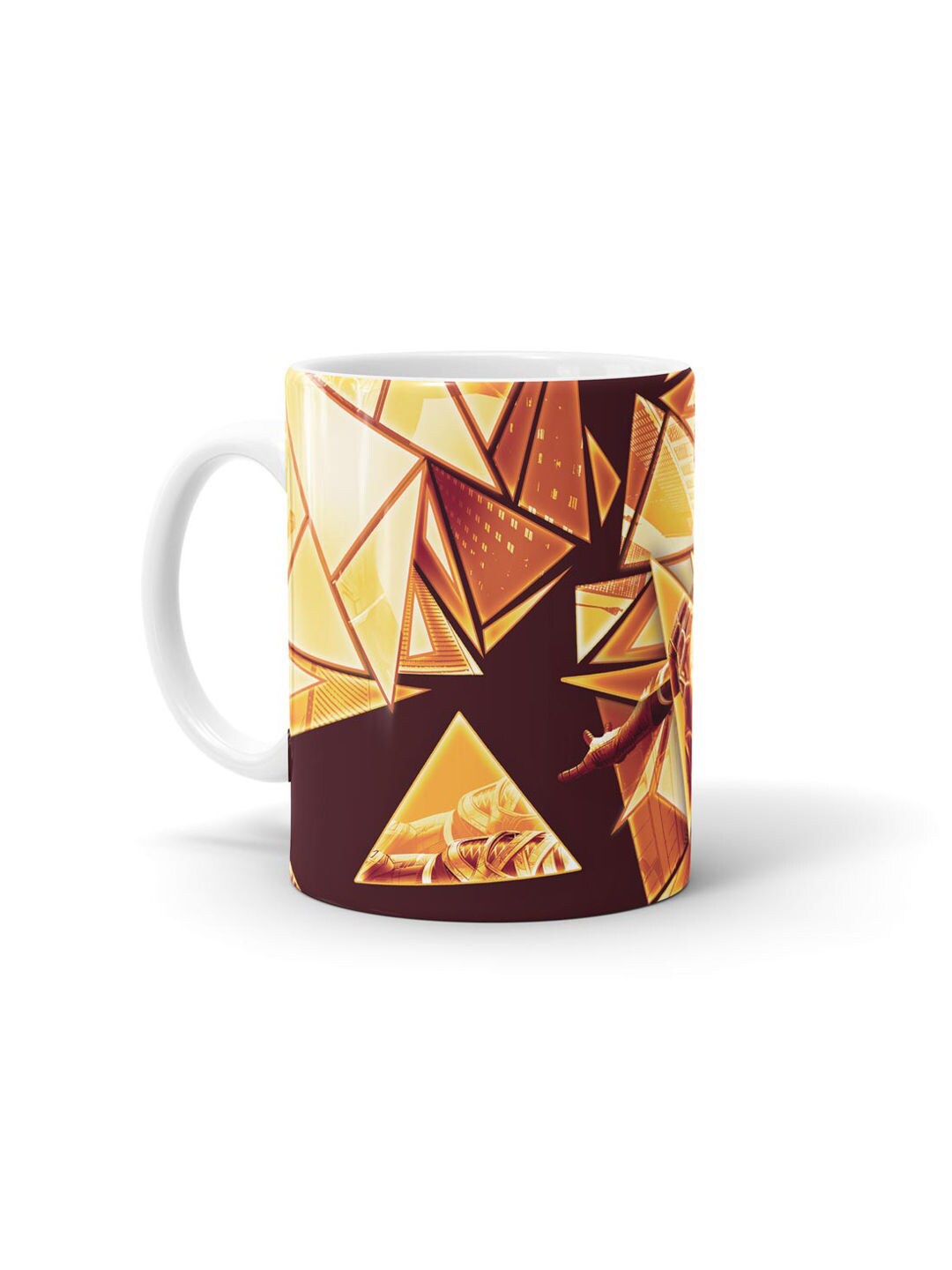 

macmerise White & Brown Printed Dishwasher & Microwave safe Ceramic Matte Mug 330ml