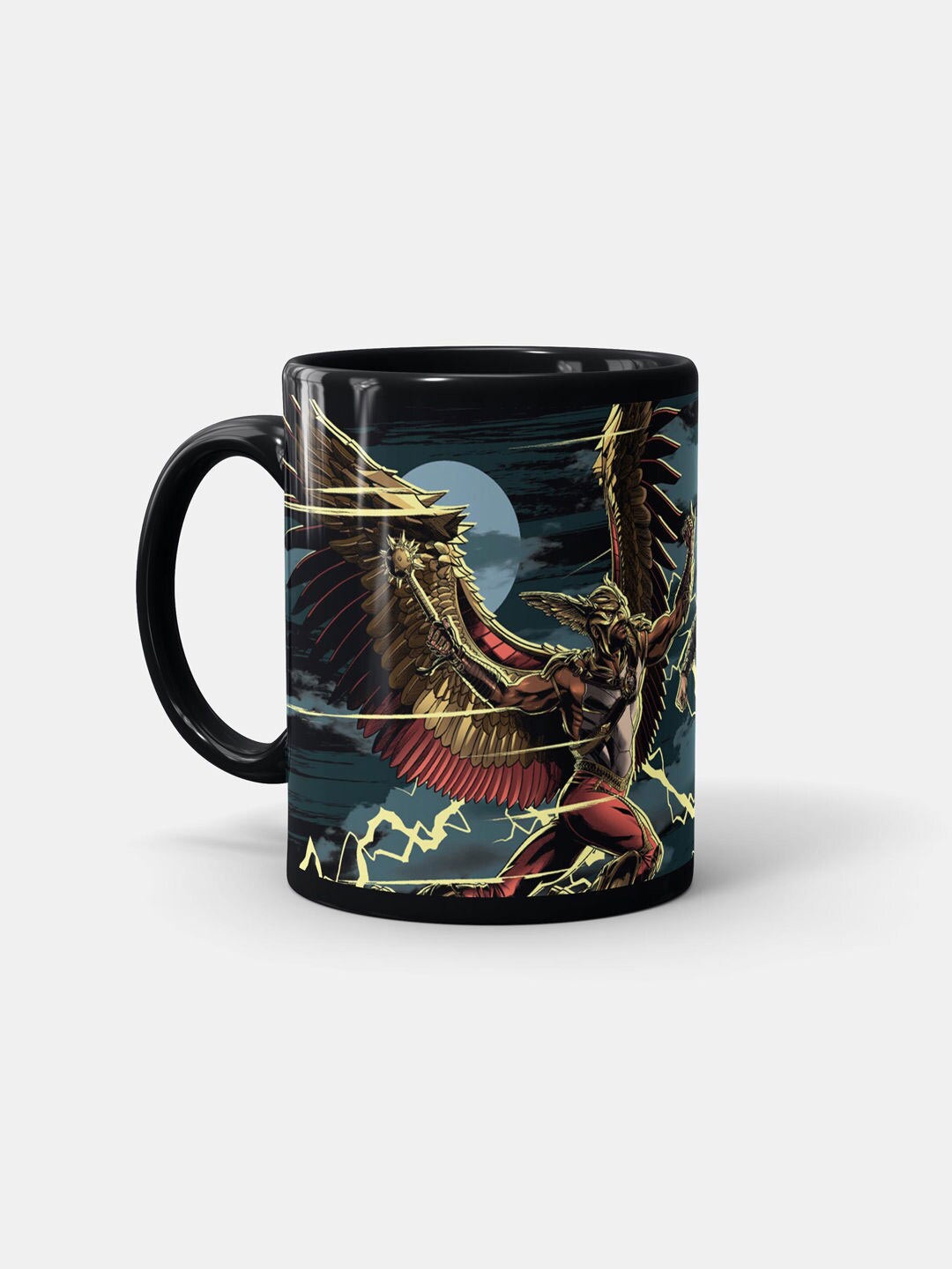 

macmerise Black & Blue Hawk Adam Design Printed Ceramic Matte Mug 330 ml
