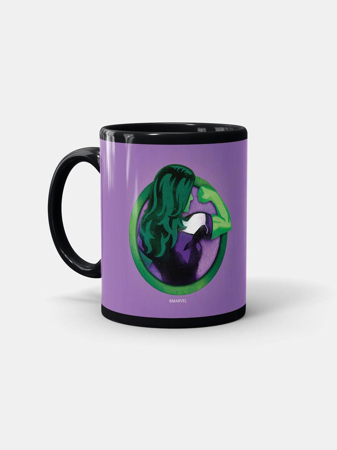 

macmerise Black & Purple Printed Dishwasher & Microwave safe Ceramic Matte Mug 330 ml