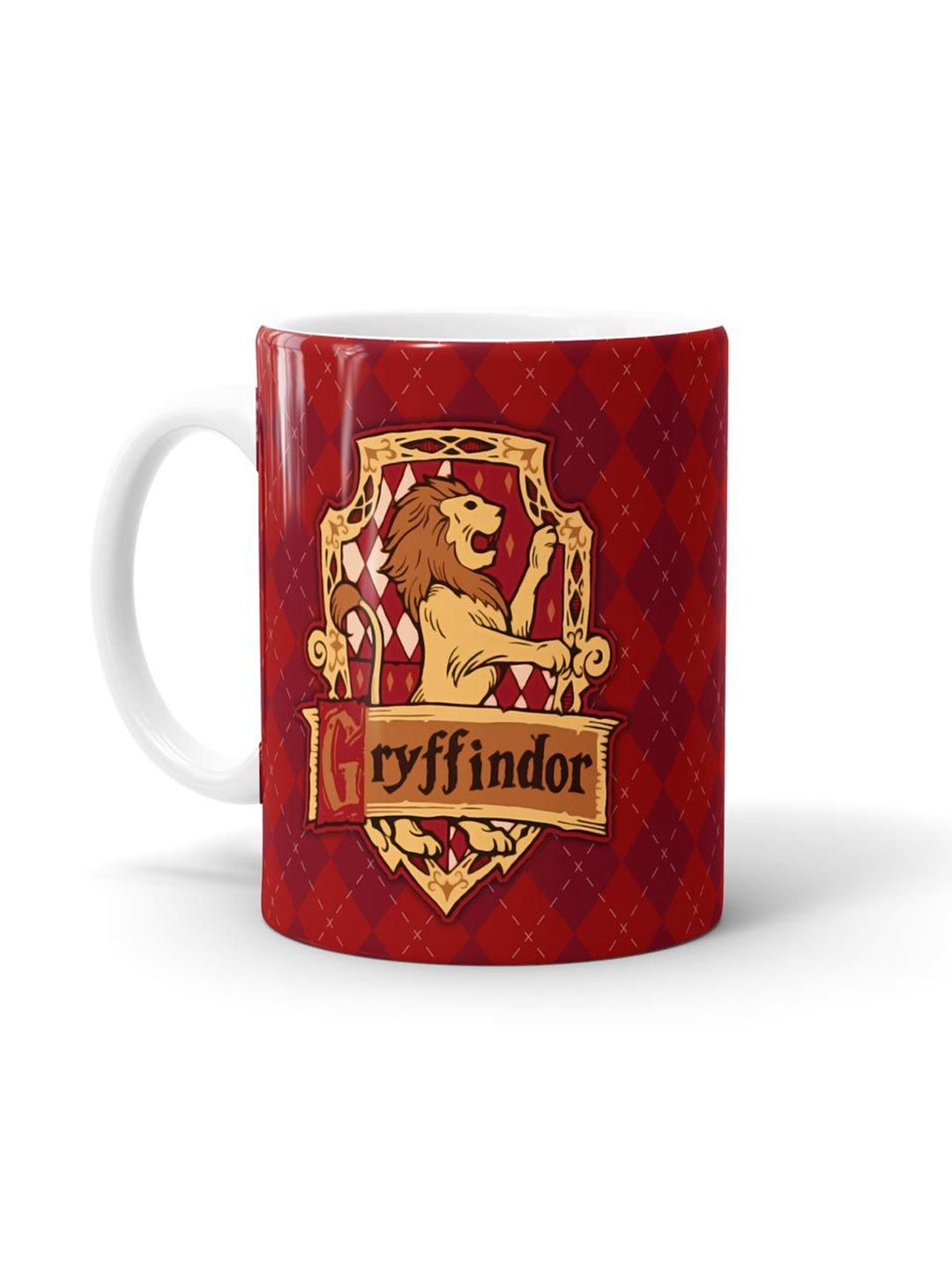 

macmerise White & Maroon Crest Gryffindor Pattern Design Printed Ceramic Matte Mug 330 ml