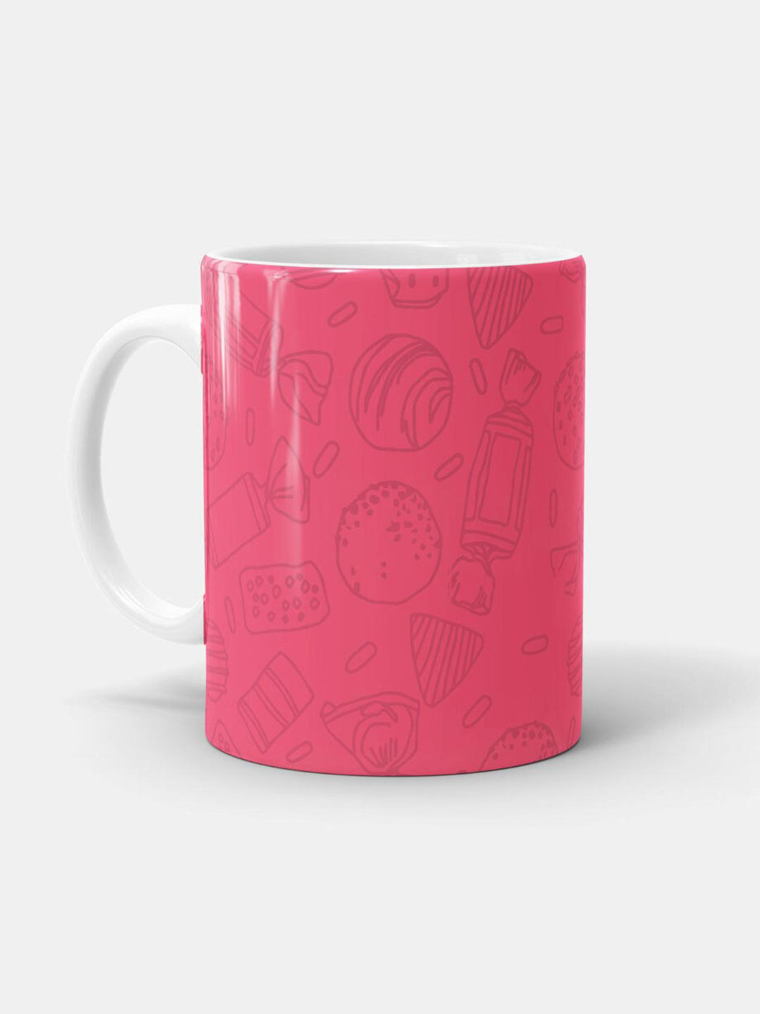 

macmerise White & Pink Printed Ceramic Matte Mug 330 ml