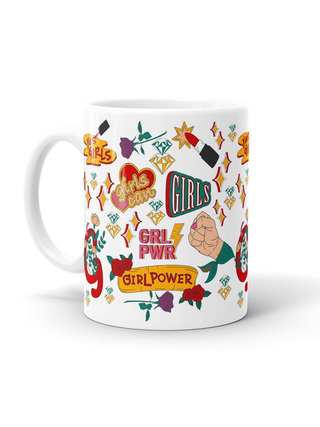 

macmerise White & Orange Printed Ceramic Matte Mug 330 ml