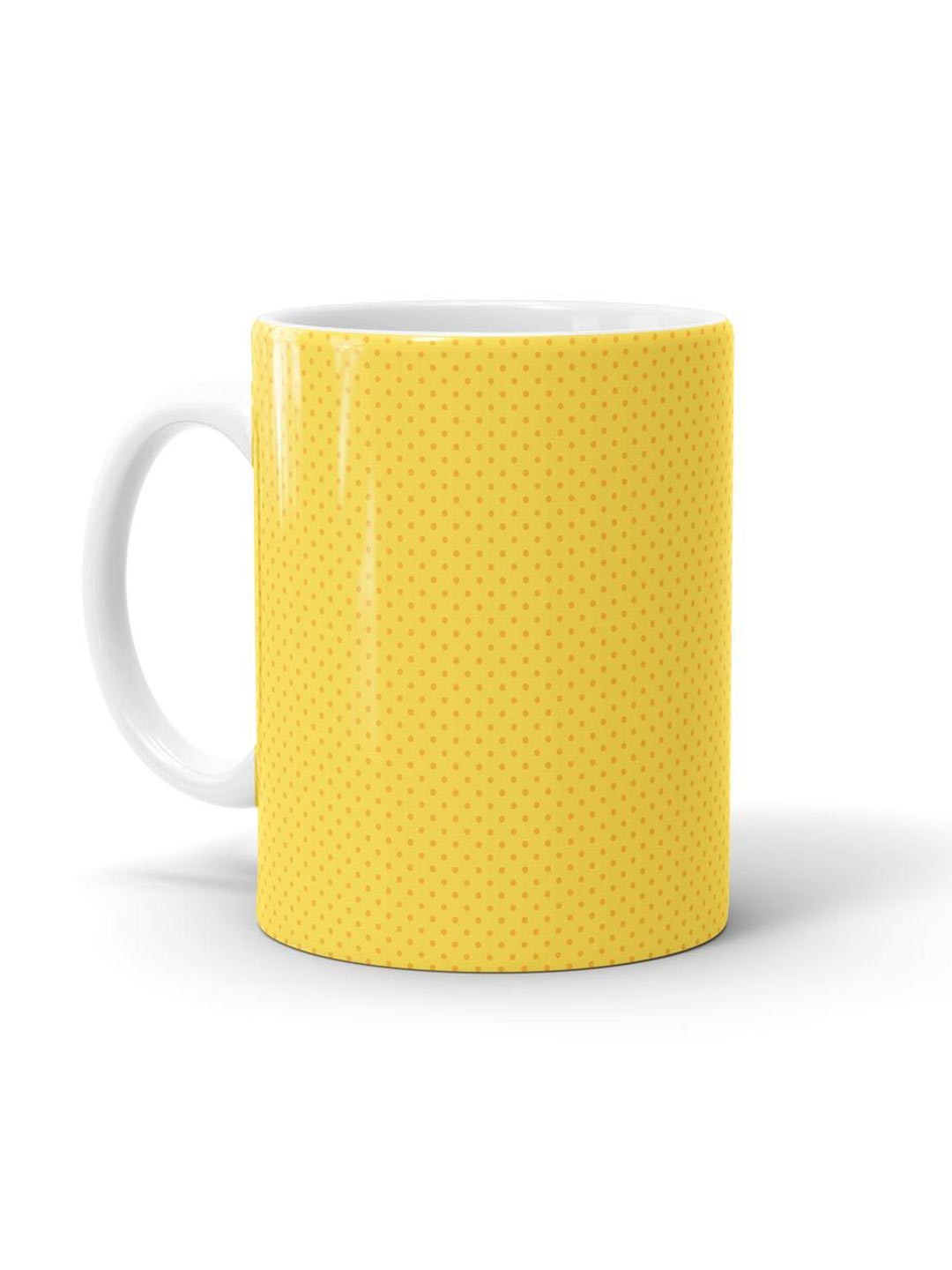 

macmerise White & Yellow Printed Dishwasher & Microwave safe Ceramic Matte Mug 330 ml
