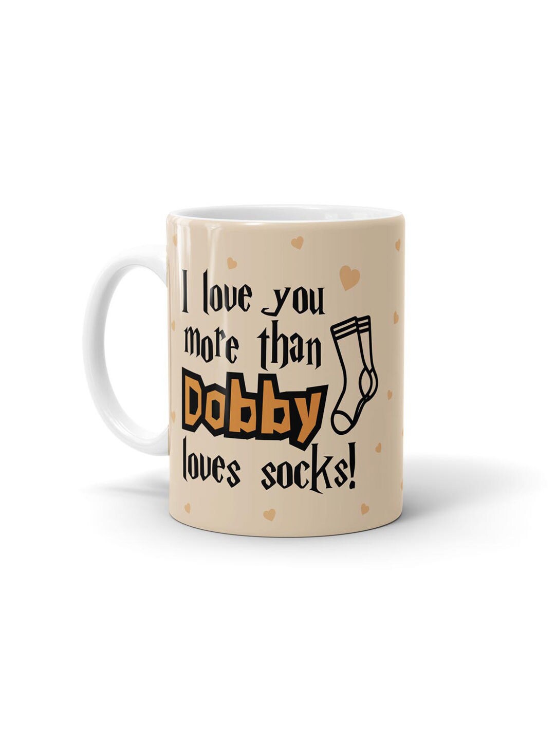 

macmerise White & Beige Text or Slogans Printed Ceramic Matte Mug 330 ml
