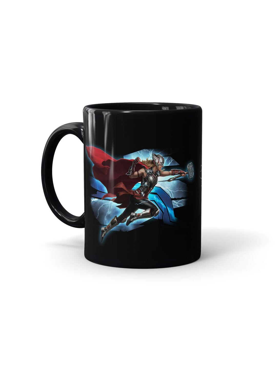 

macmerise Black & Blue Mighty Thor Attack Design Printed Ceramic Matte Mug 330 ml