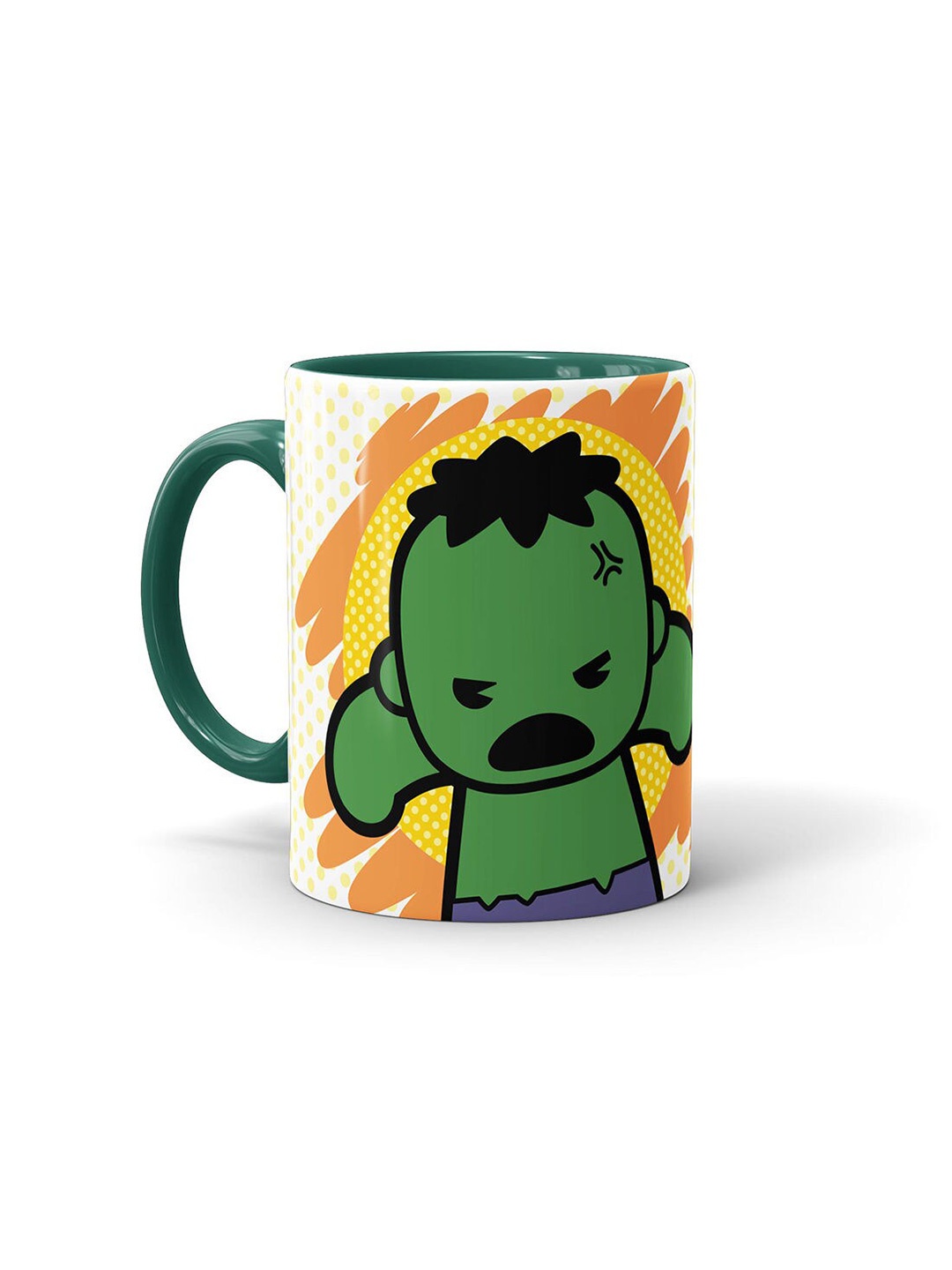 

macmerise White & Green Hulk Kawaii Printed Ceramic Matte Mug 330 ml