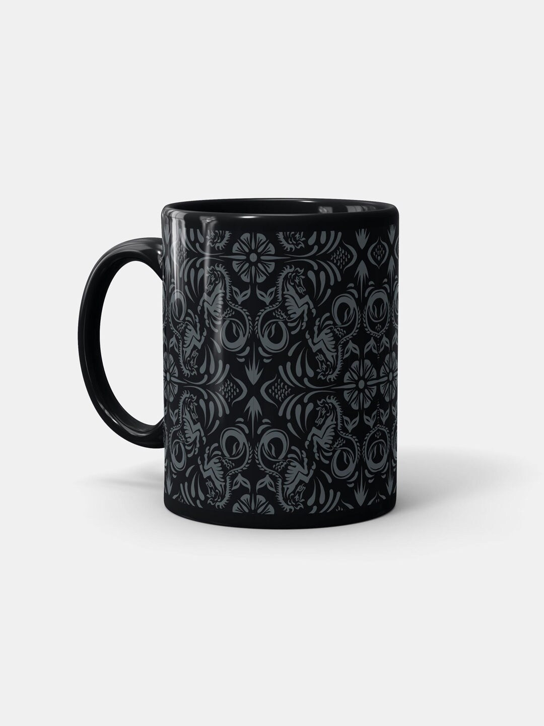 

macmerise Black & Grey Printed Ceramic Matte Mug 330 ml
