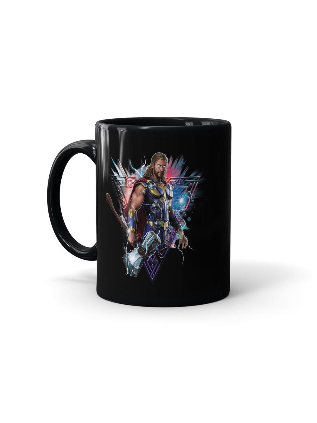 

macmerise Black & Blue Worthy Thor Pose Design Printed Ceramic Matte Mug 330 ml