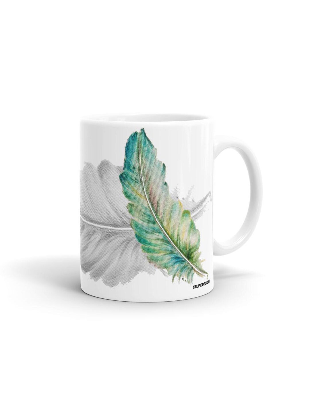 

macmerise White & Green Printed Ceramic Matte Mug 330 ml