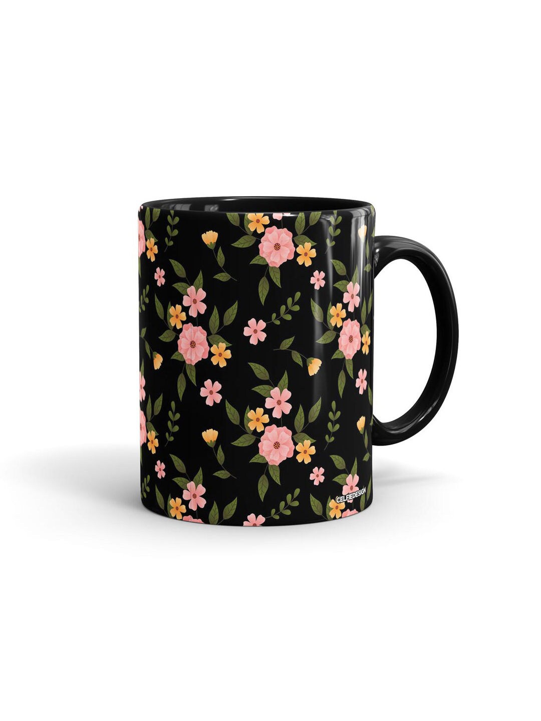 

macmerise Black & Pink Printed Ceramic Matte Mug 330 ml