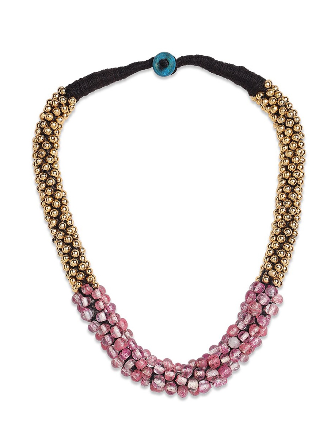 

Binnis Wardrobe Pink & Black Brass Necklace