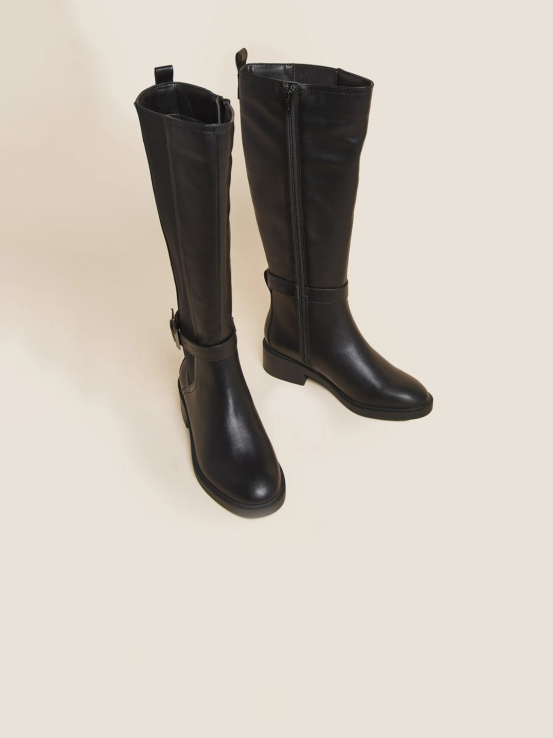 

Marks & Spencer Women Black Solid Cowboy Boots