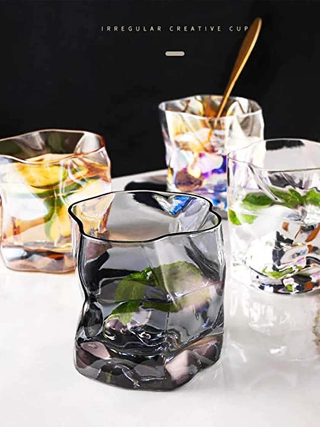 

AWAAS DECOR Brown Set Of 2 Dishwasher Safe Transparent Glasses 200 ML
