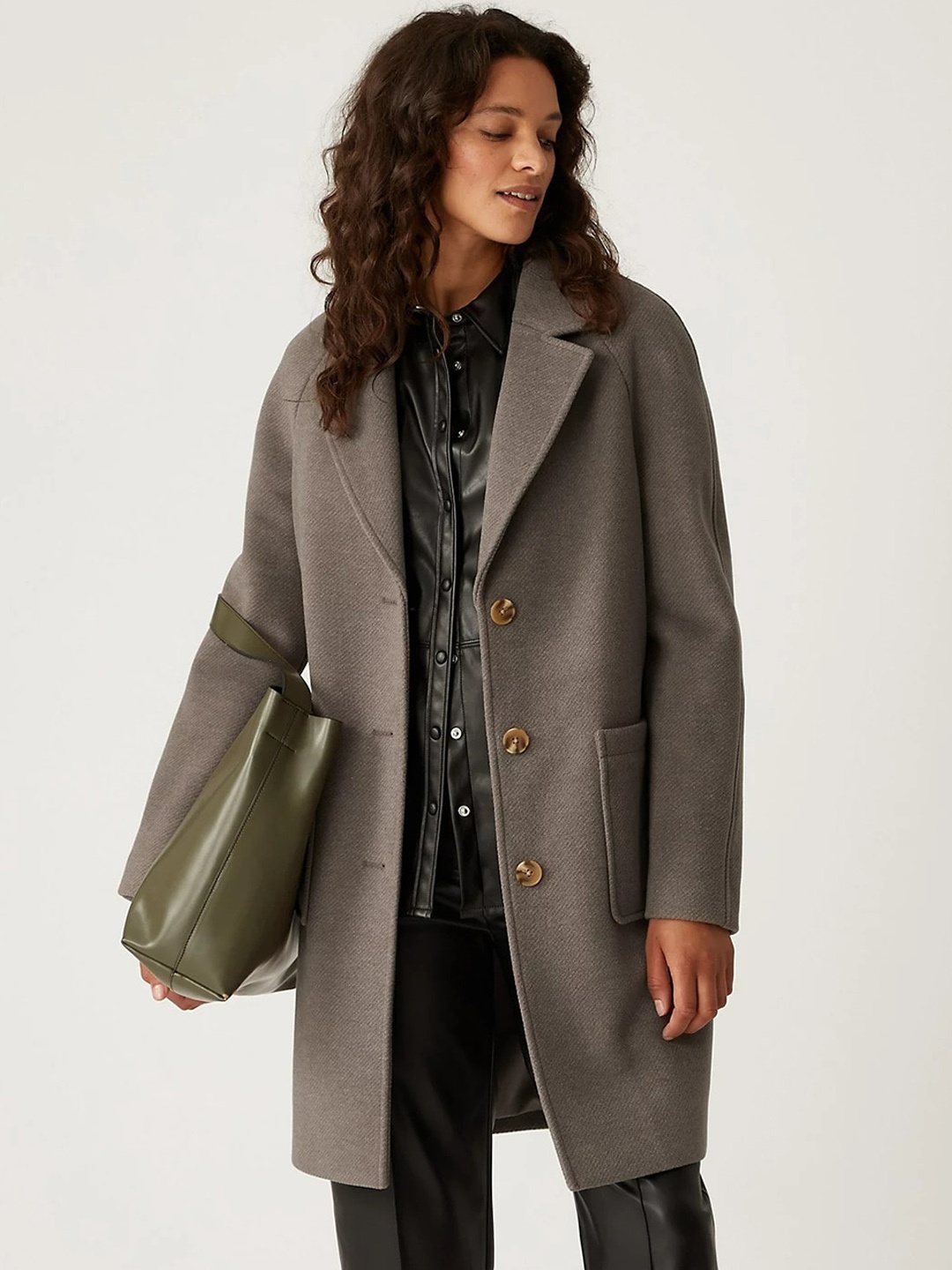 

Marks & Spencer Women Grey Solid Winter Coats