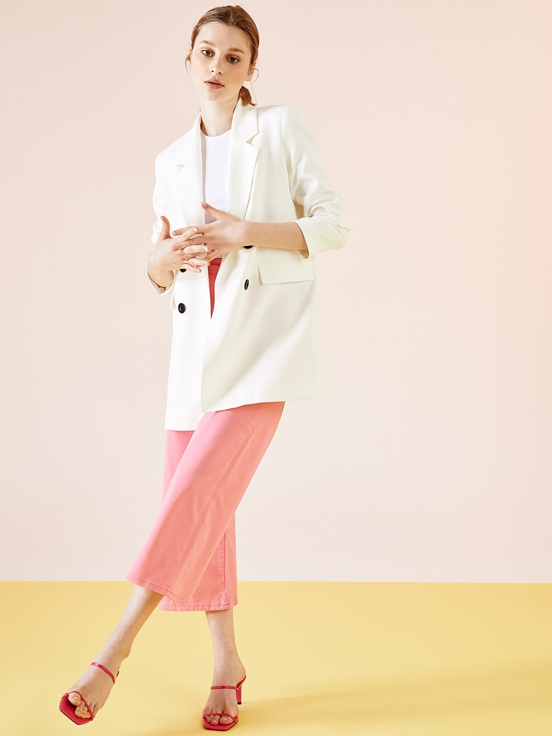 

DeFacto Women Pink Cotton Solid Cropped Trousers