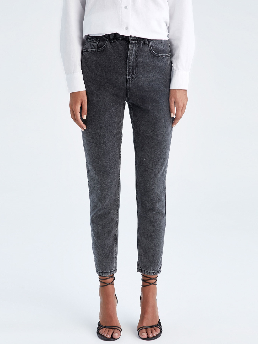 

DeFacto Women Black Cotton Solid Trousers