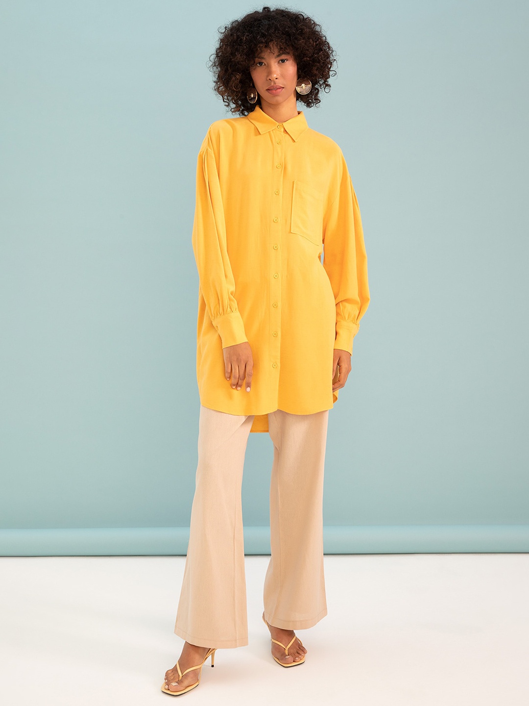 

DeFacto Women Cotton Trousers, Yellow