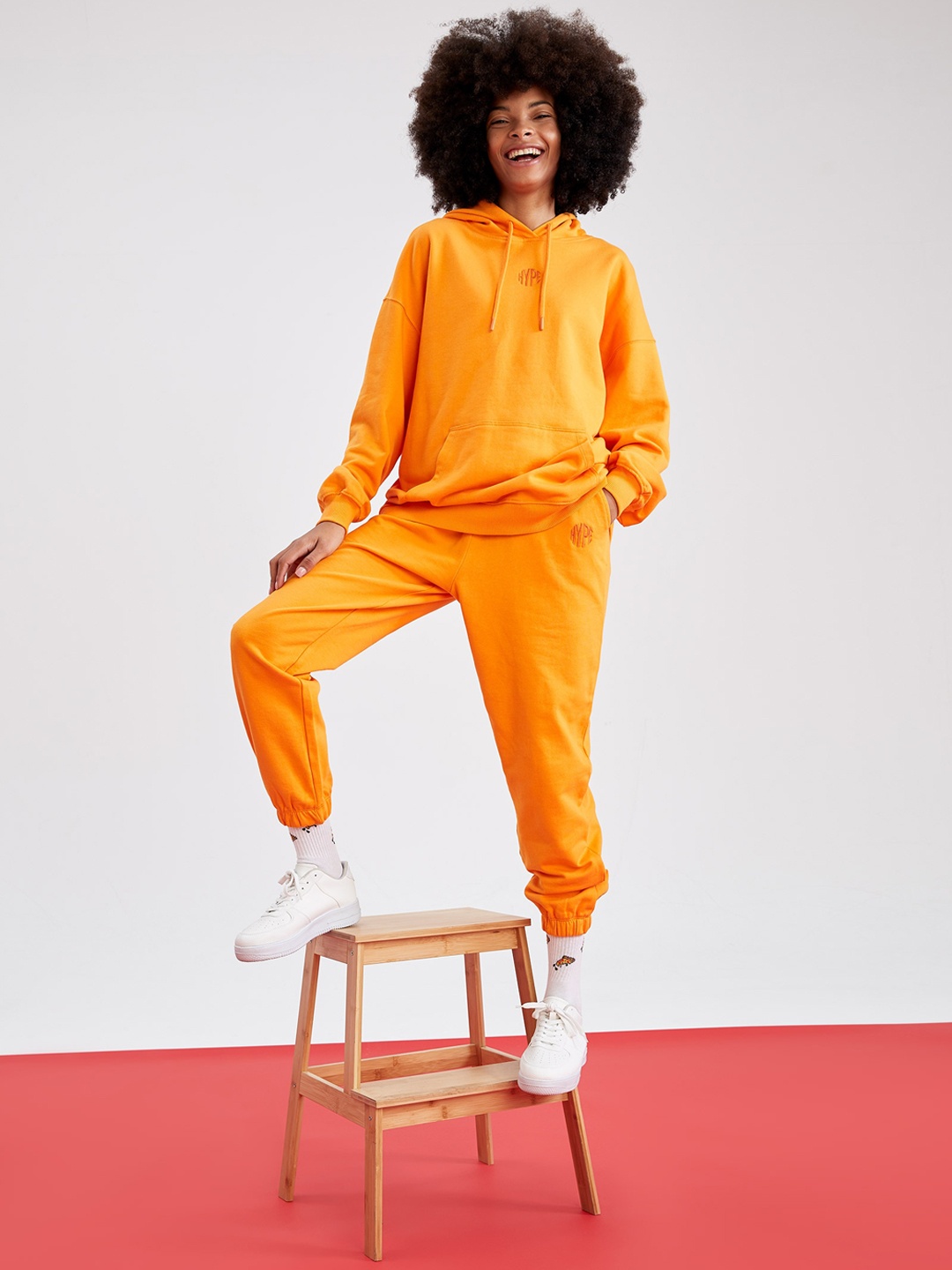 

DeFacto Women Orange Joggers Cotton Trousers