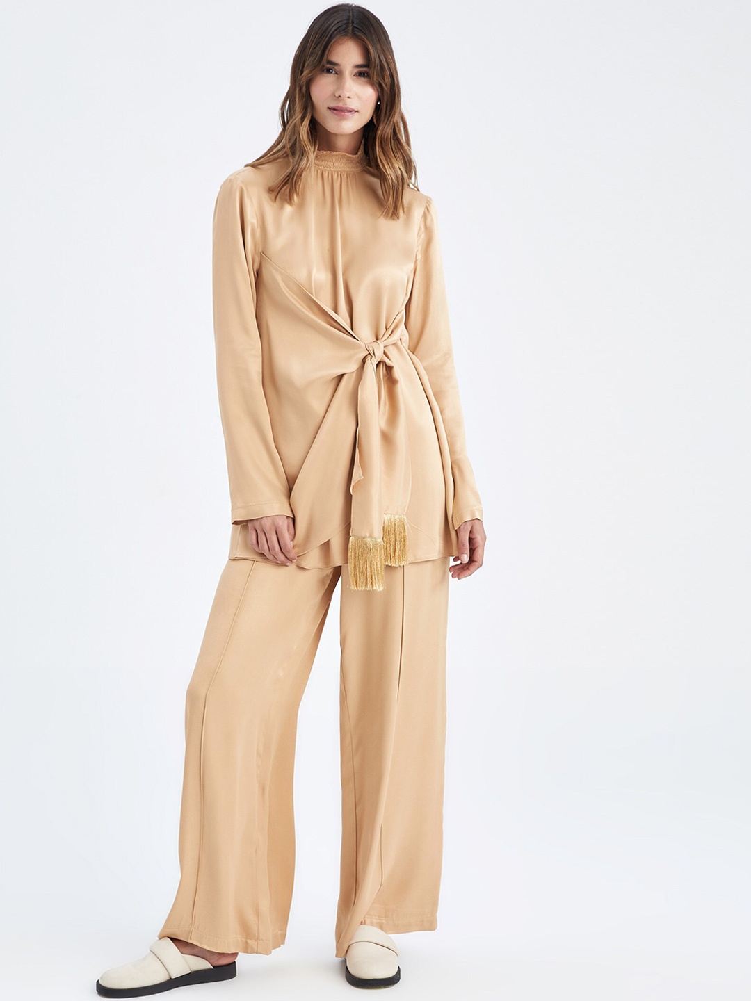 

DeFacto Women Casual Trousers, Camel brown