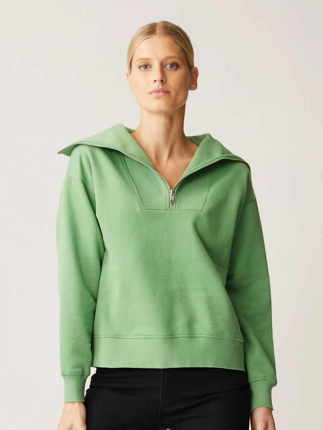 

Marks & Spencer Women Green Hooded Sweatshirt