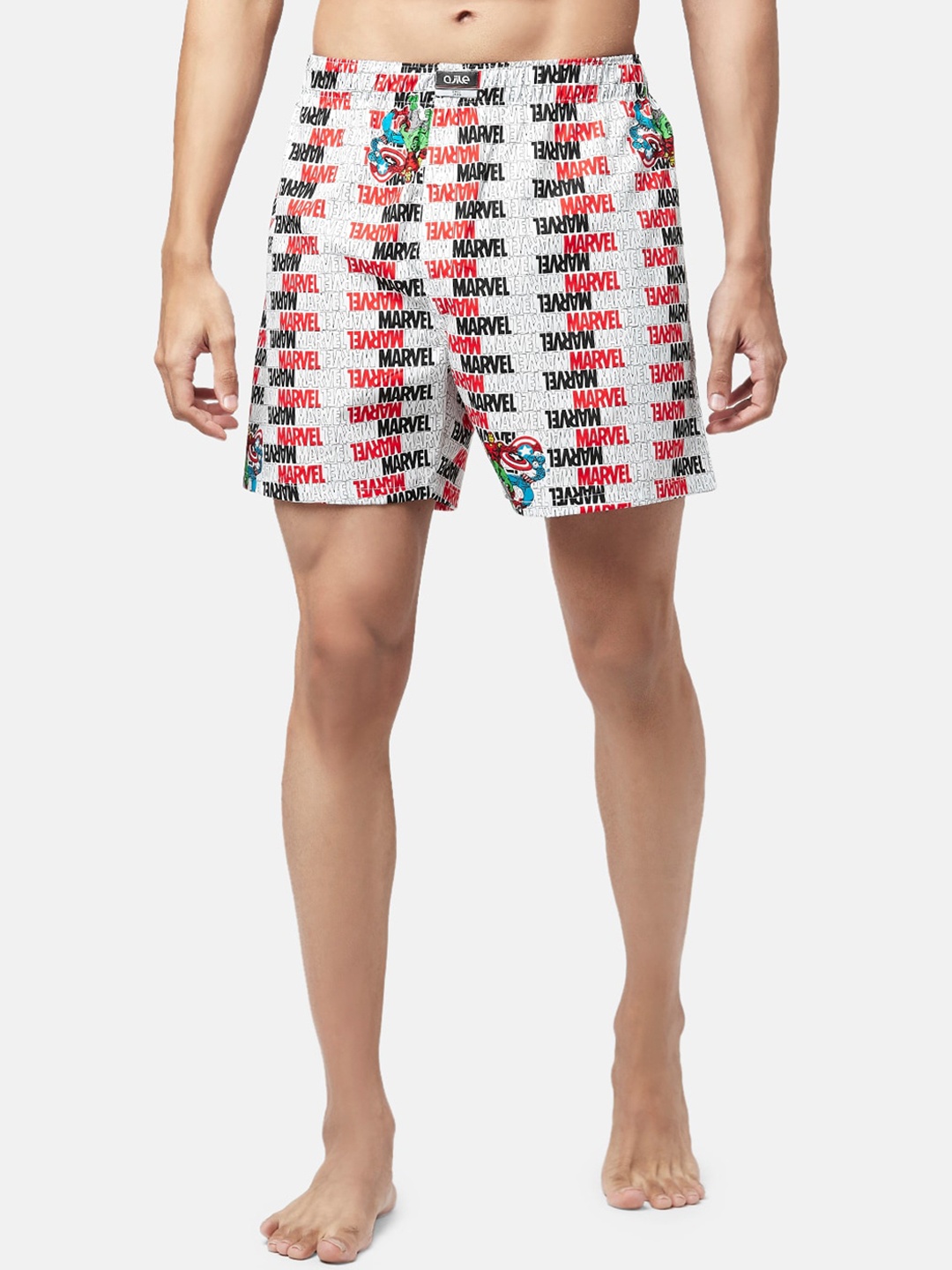 

Ajile by Pantaloons Men Red & White Marvel Printed Pure Cotton Boxers