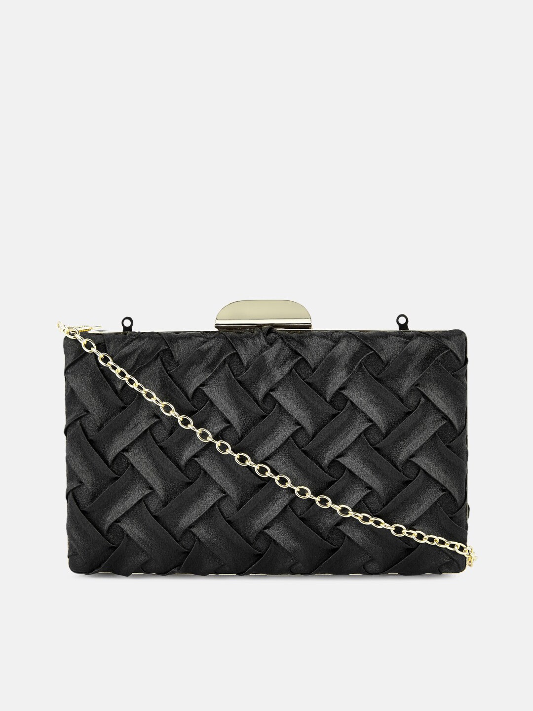 

Forever Glam by Pantaloons Black Textured Box Clutch