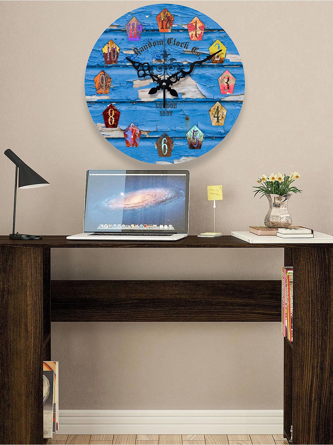 

RANDOM Blue Dial Wooden 36.8 cm Analogue Wall Clock