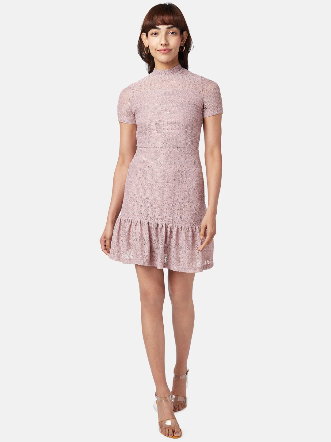 

Honey by Pantaloons Self Design Geometric Sheath Dress, Pink