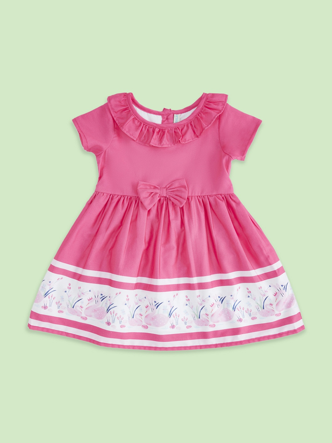 

Pantaloons Baby Pink Floral Printed Fit & Flare Dress