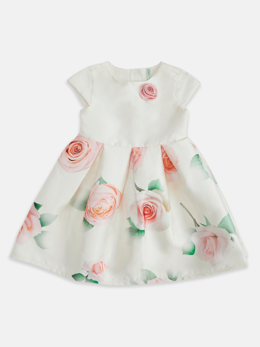 

Pantaloons Junior Girls Off White Floral A-Line Cotton Dress