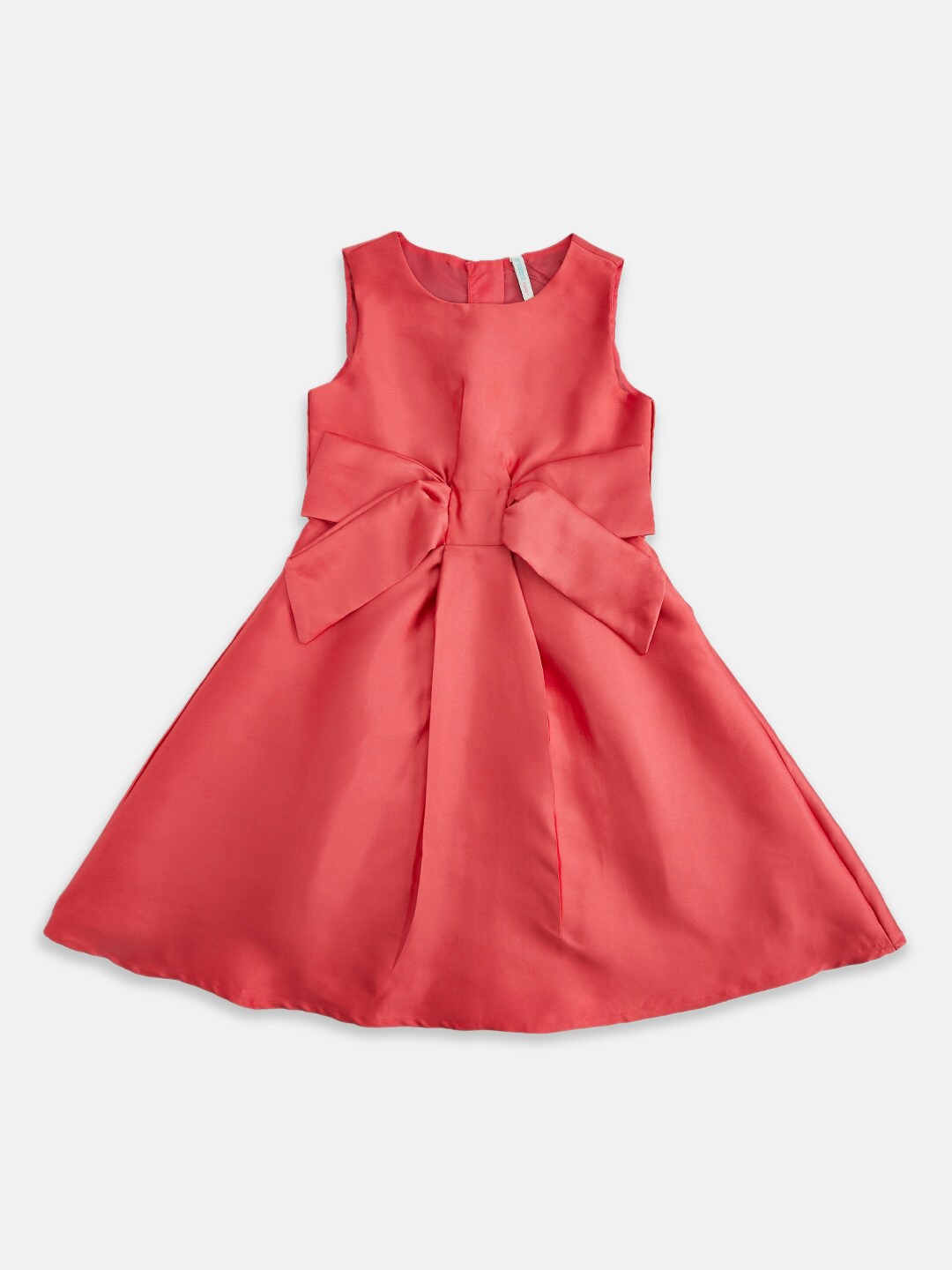 

Pantaloons Junior Girls Coral Solid A-Line Cotton Dress