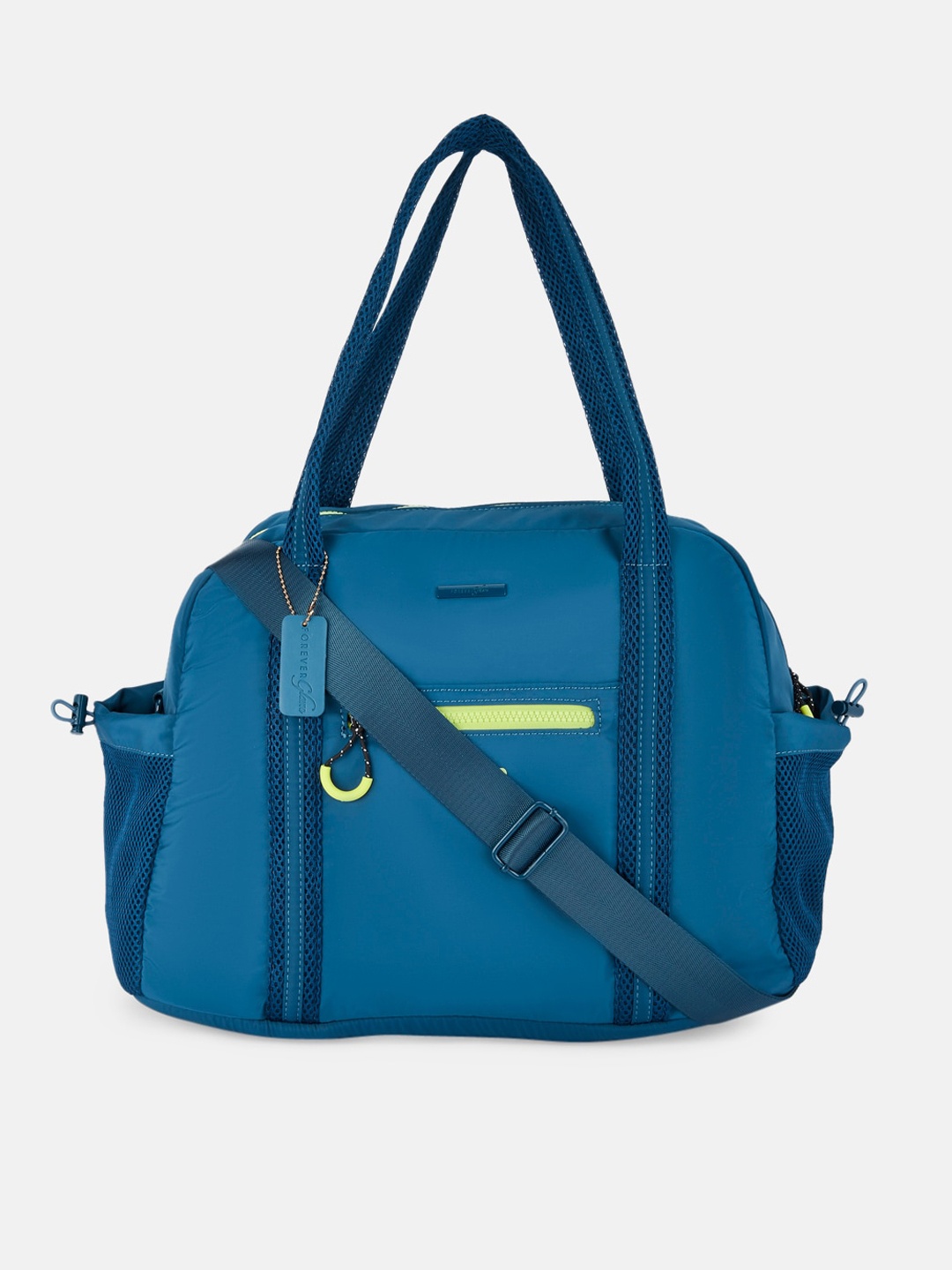 

Forever Glam by Pantaloons Teal Bowling Handheld Bag with Quilted