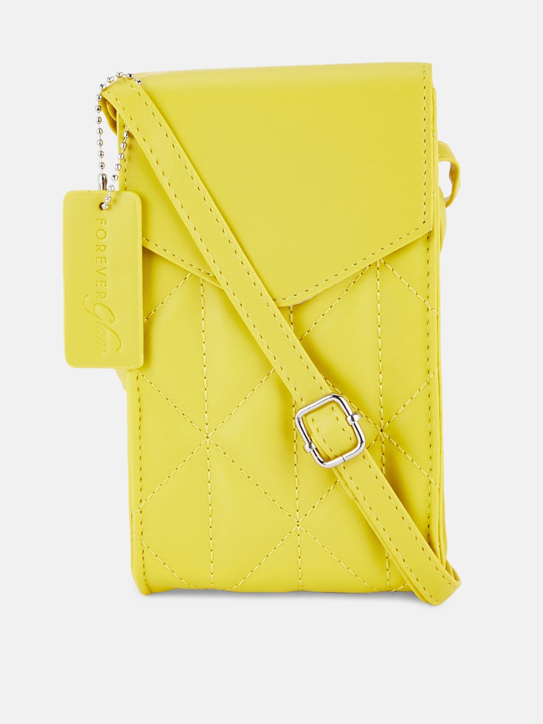 

Forever Glam by Pantaloons Yellow Structured Sling Bag