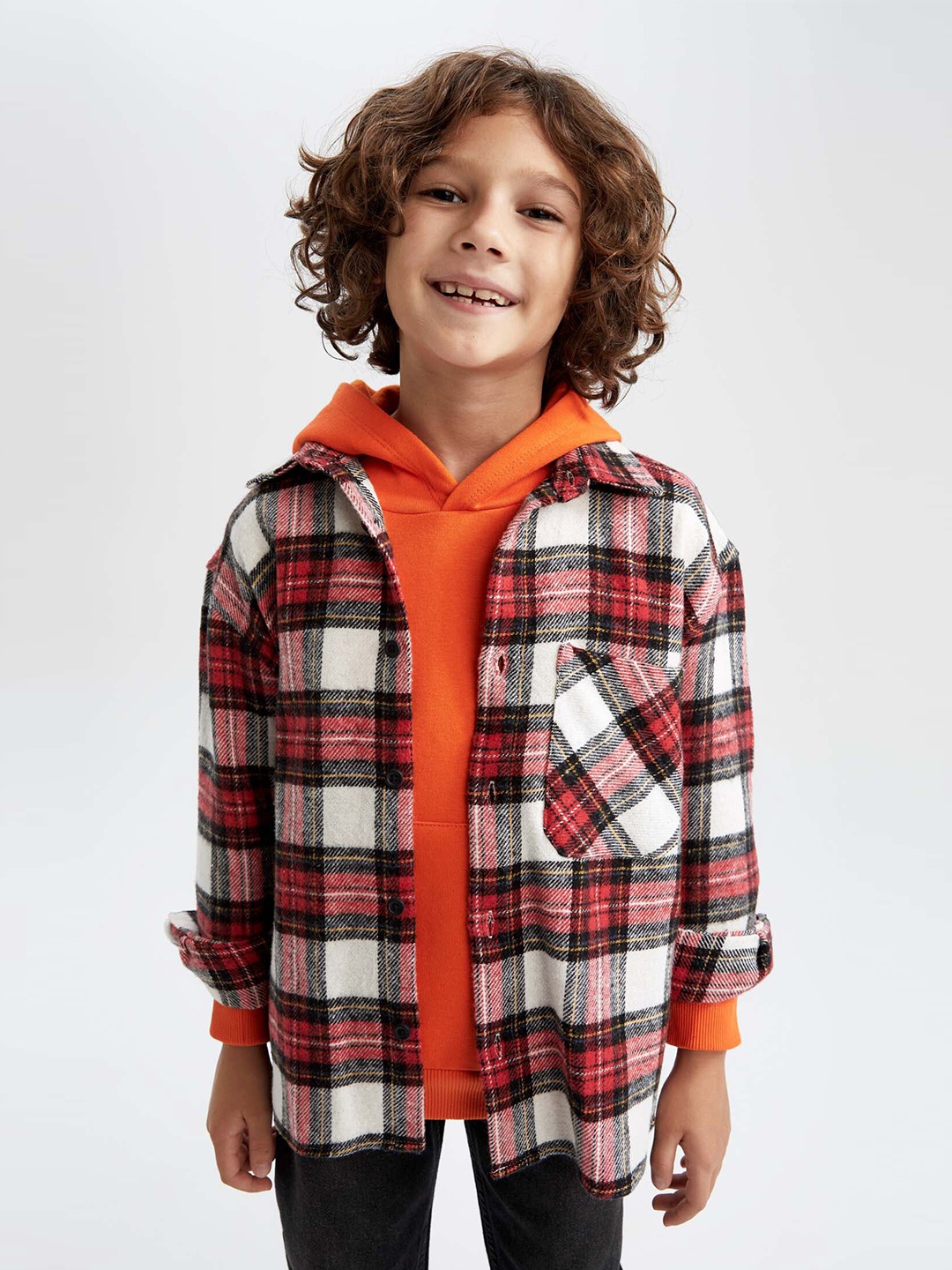 

DeFacto Boys Tartan Checks Casual Shirt, Red