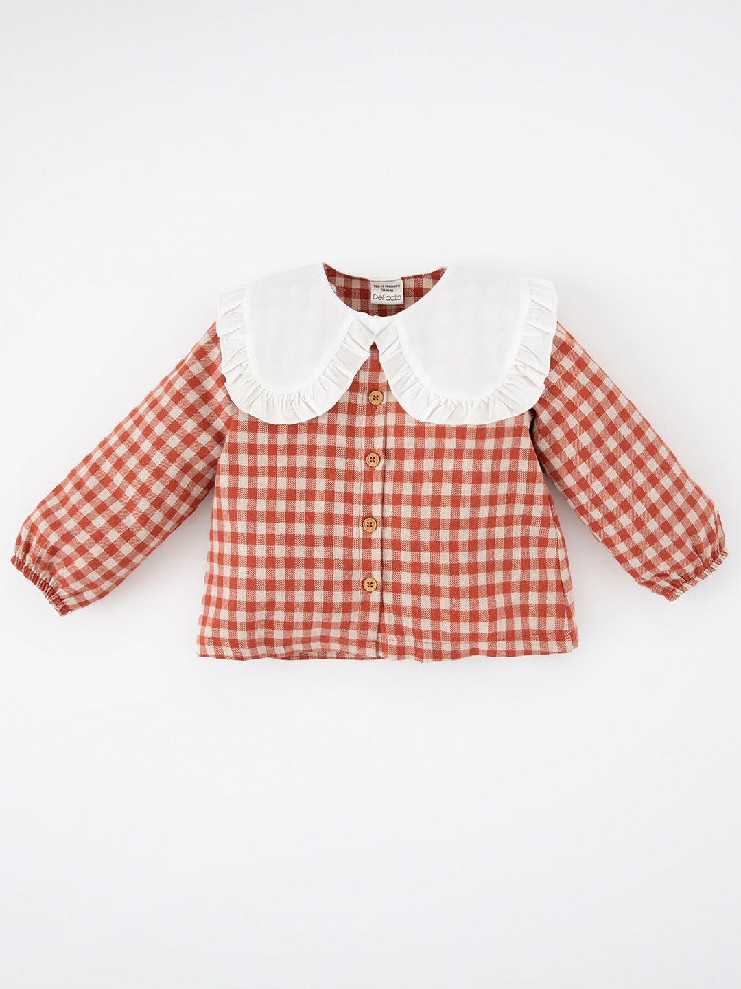 

DeFacto Girls Gingham Checks Casual Cotton Shirt, Na