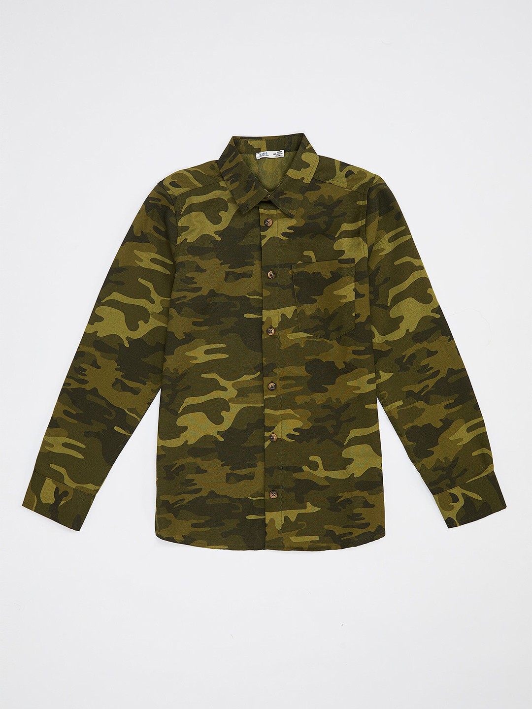 

DeFacto Boys Olive Green Printed Casual Shirt
