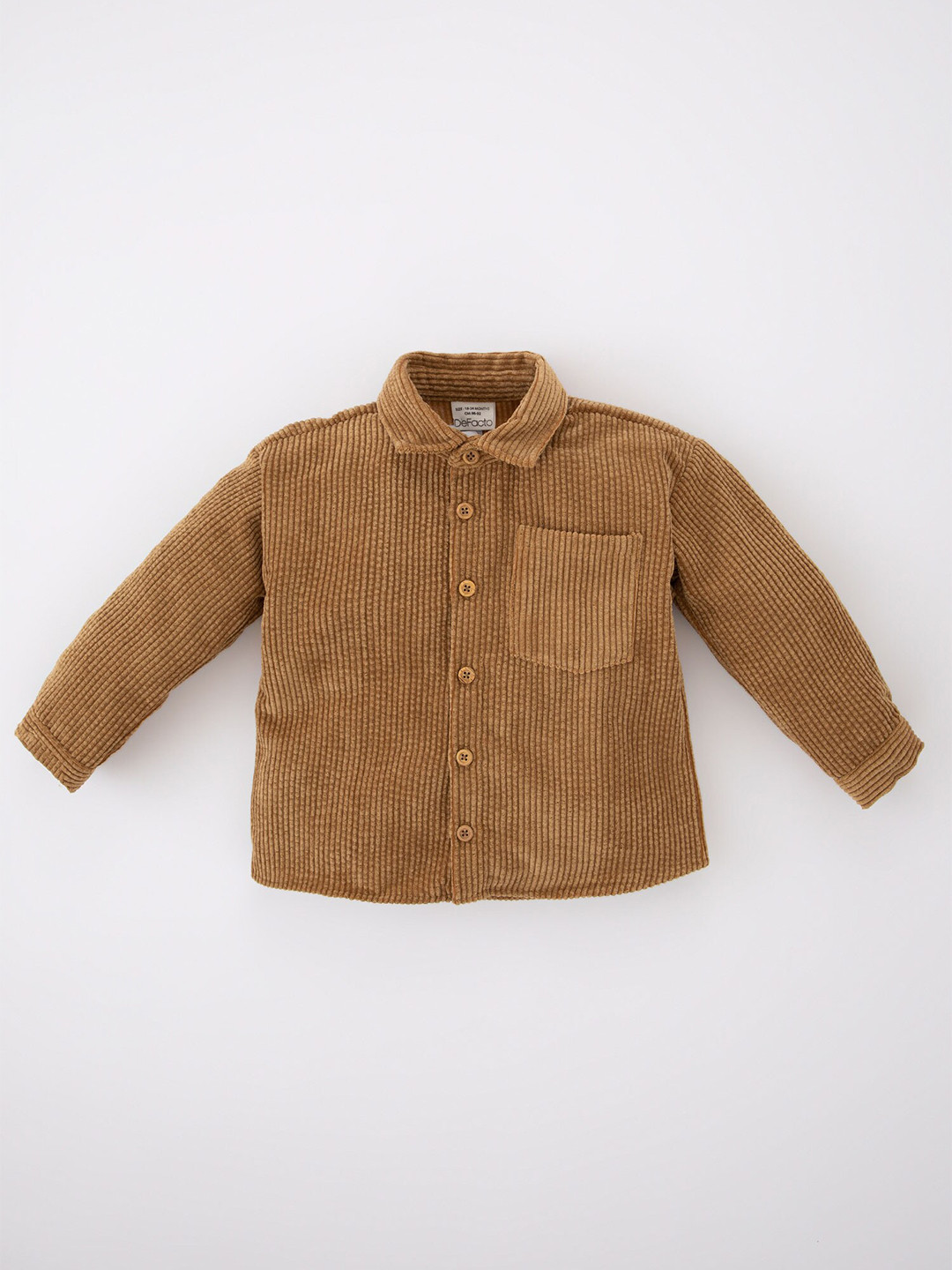 

DeFacto Boys Brown Self Design Casual Shirt
