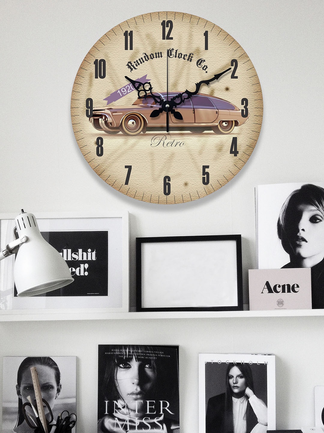 

RANDOM Beige Dial Round 36.8 cm Analogue Wooden Wall Clock