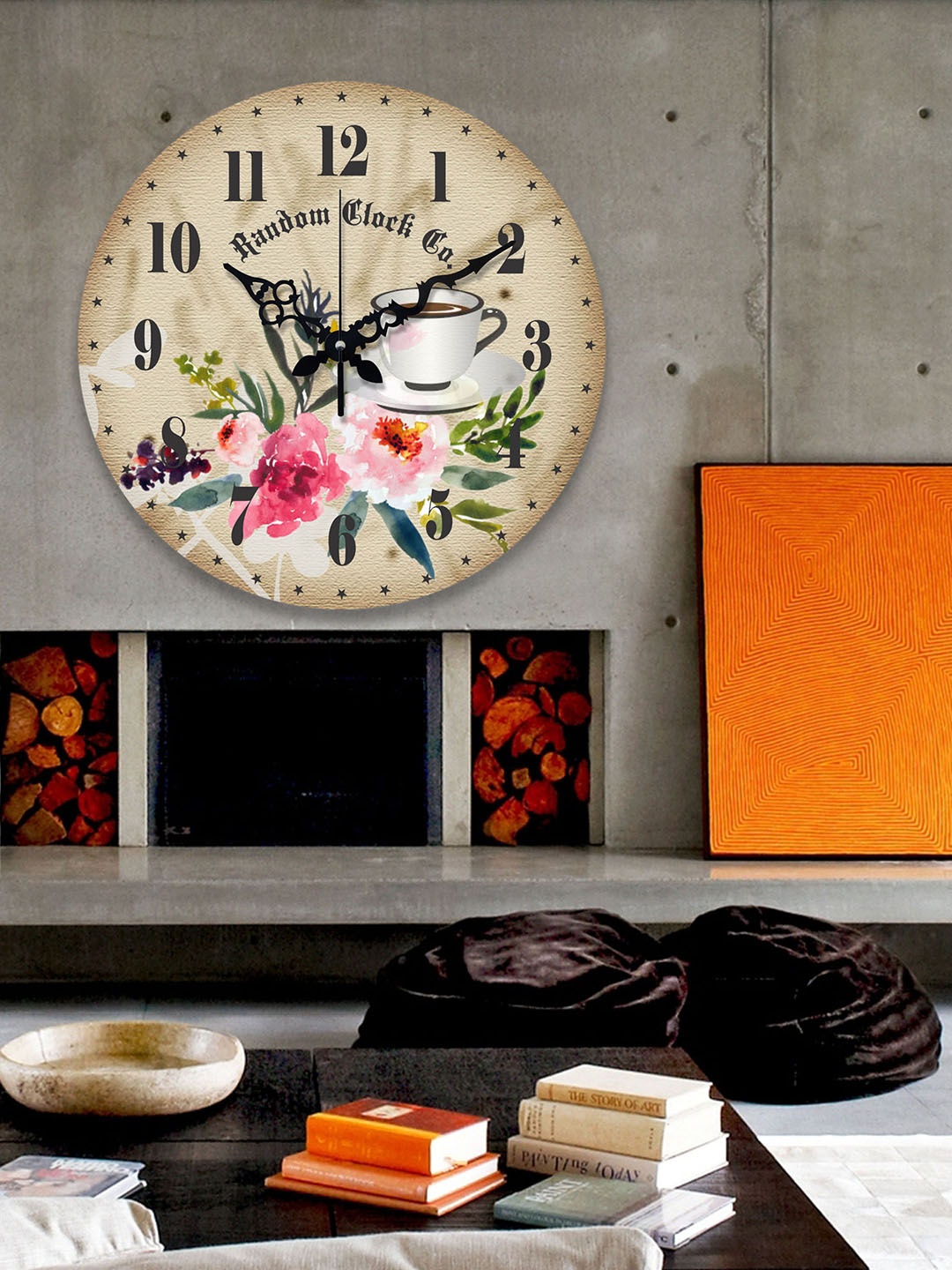 

RANDOM Beige Dial Round 36.8 cm Analogue Wooden Wall Clock
