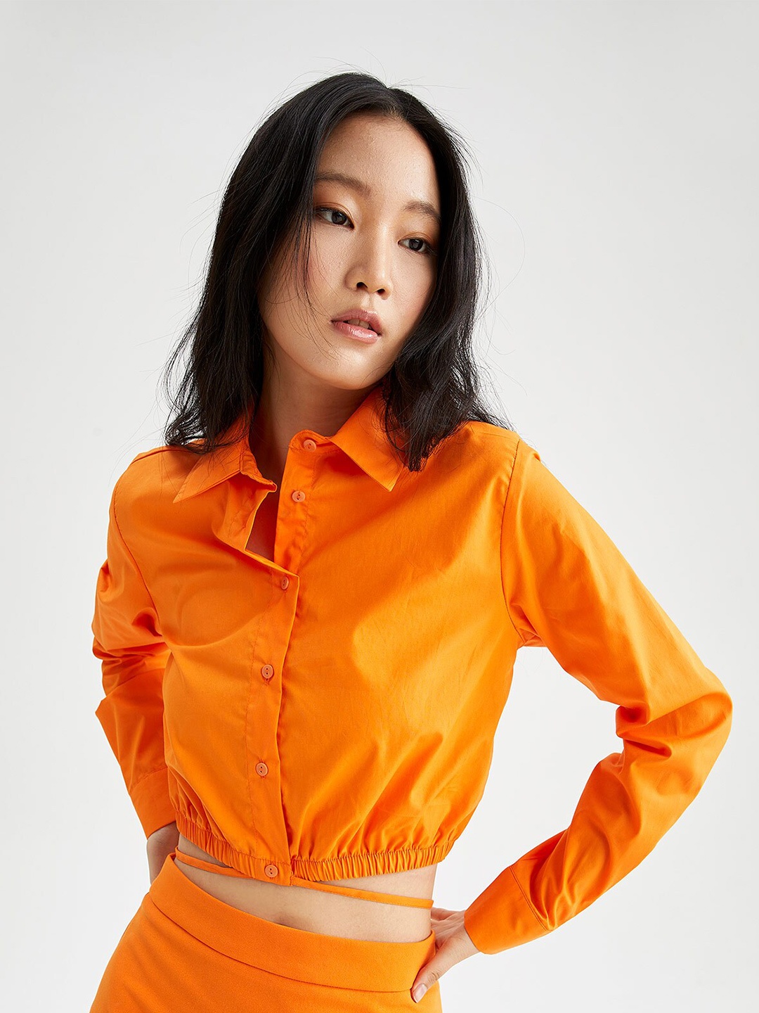 

DeFacto Spread Collar Casual Shirt, Orange