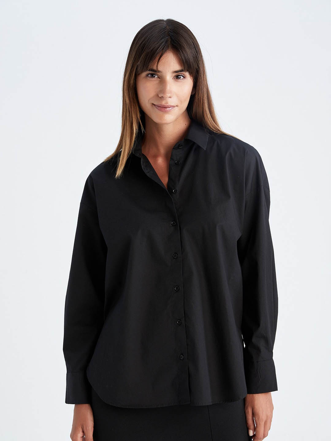 

DeFacto Women Black Casual Cotton Shirt