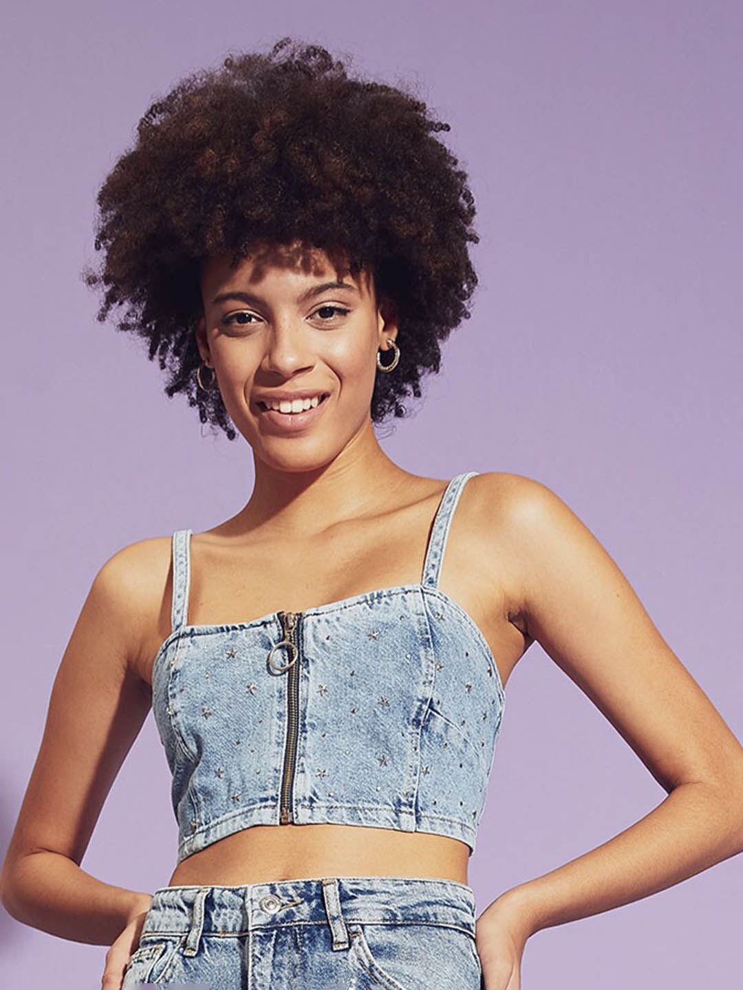 

DeFacto Blue Denim Bralette Crop Top