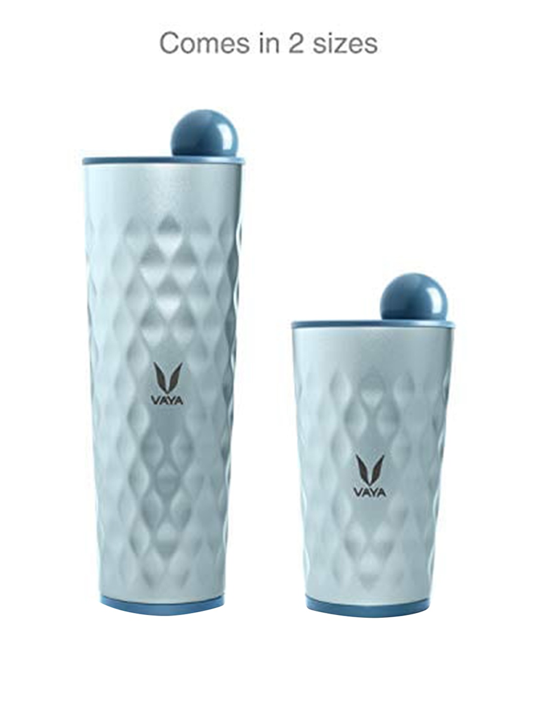 

Vaya Blue Textured Stainless Steel Water Bottle With Lid 600 ml