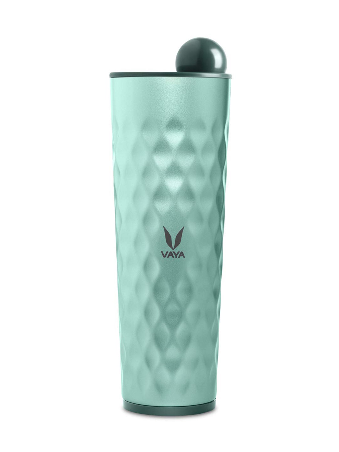 

Vaya Green Textured Stainless Steel Water Bottle With Lid 600 ml
