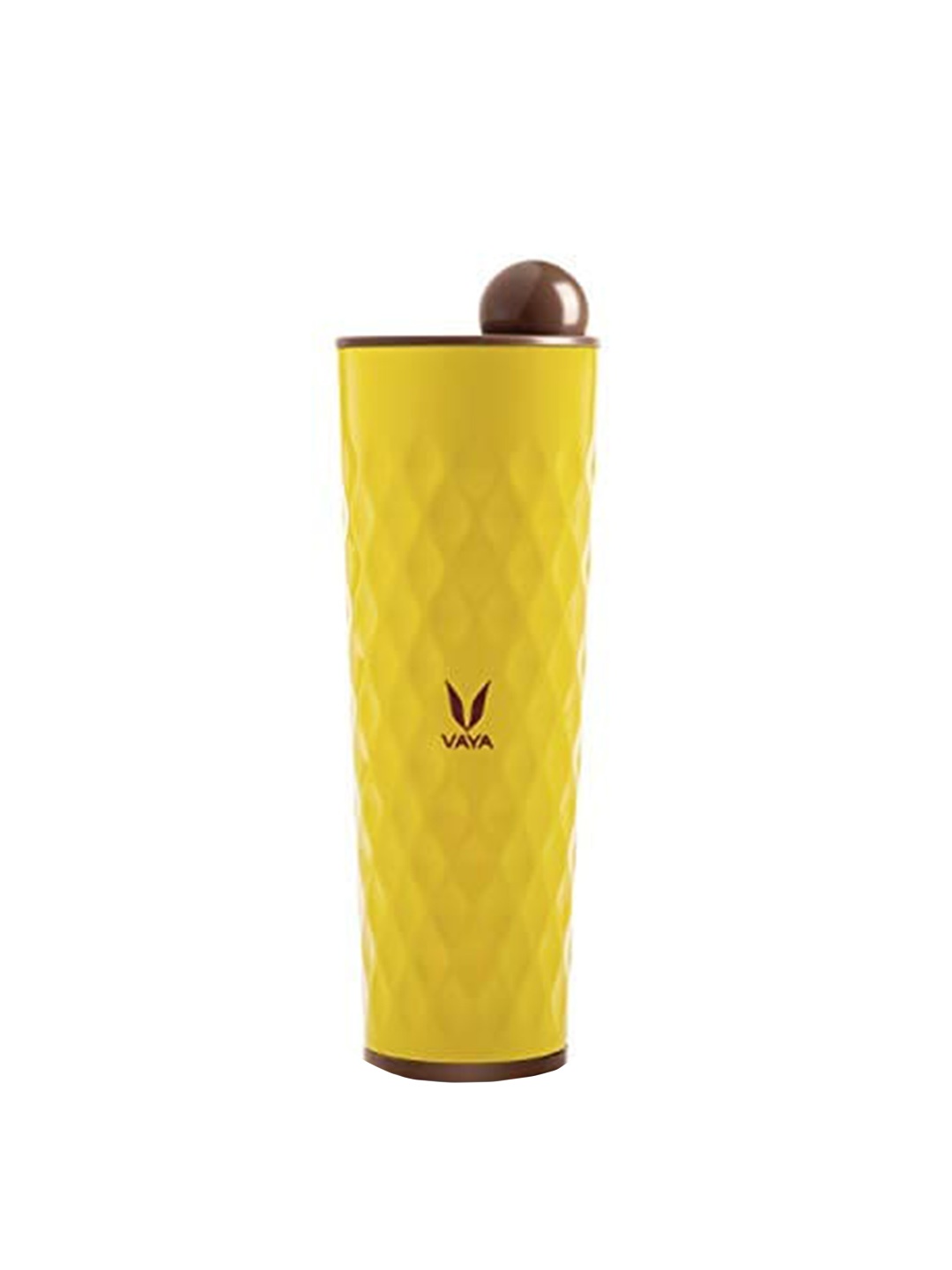 

Vaya Yellow Textured Stainless Steel Water Bottle With Lid 600 ml