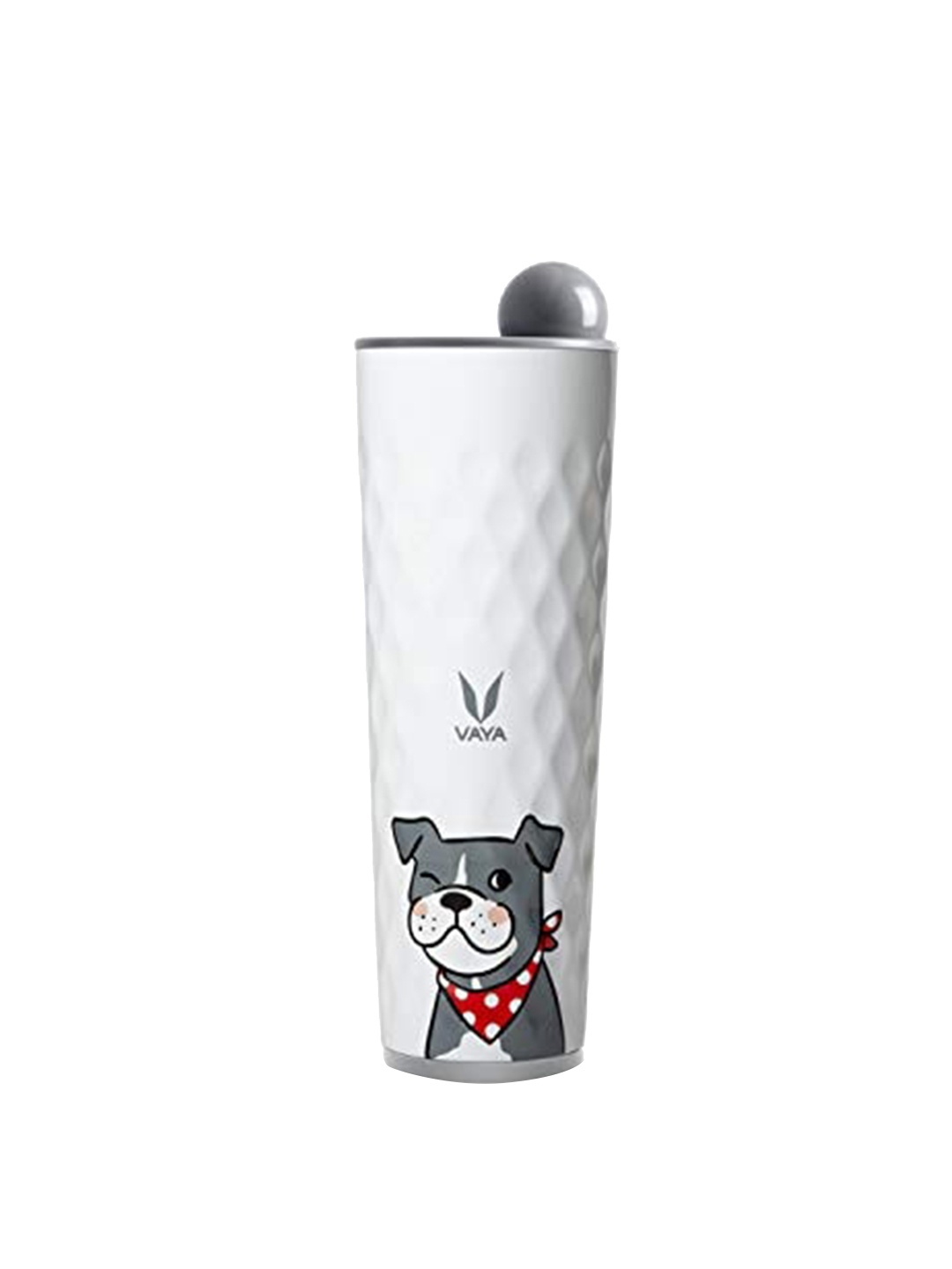 

Vaya White Printed Stainless Steel Water Bottle With Lid 600 ml